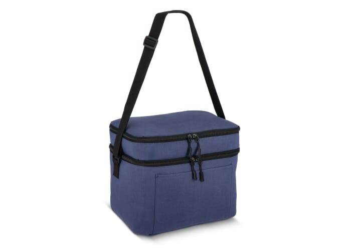 Sac isotherme 2 compartiments personnalisable en R-PET Bleu foncé